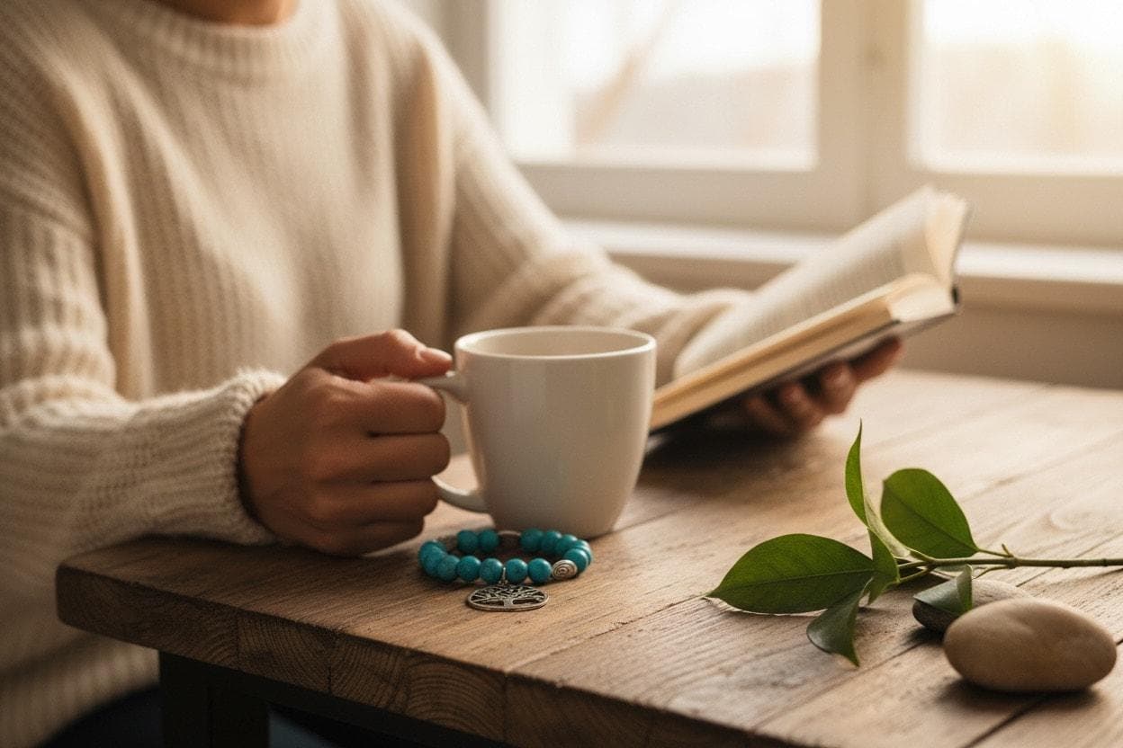 Handmade Tree of life beaded bracelet size 6.5” Turquoise - Image 1