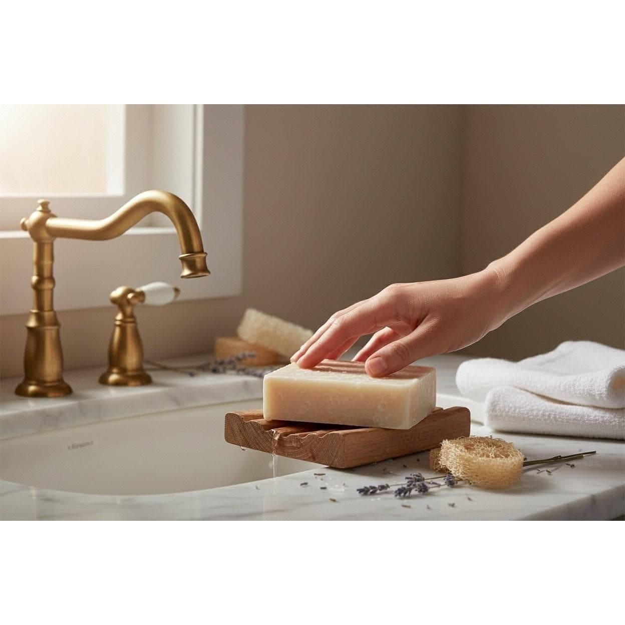 Michelle's Creatives Sandalwood Moisturizing Soap Unisex 4oz New Vegan Handmade - Thumbnail 2