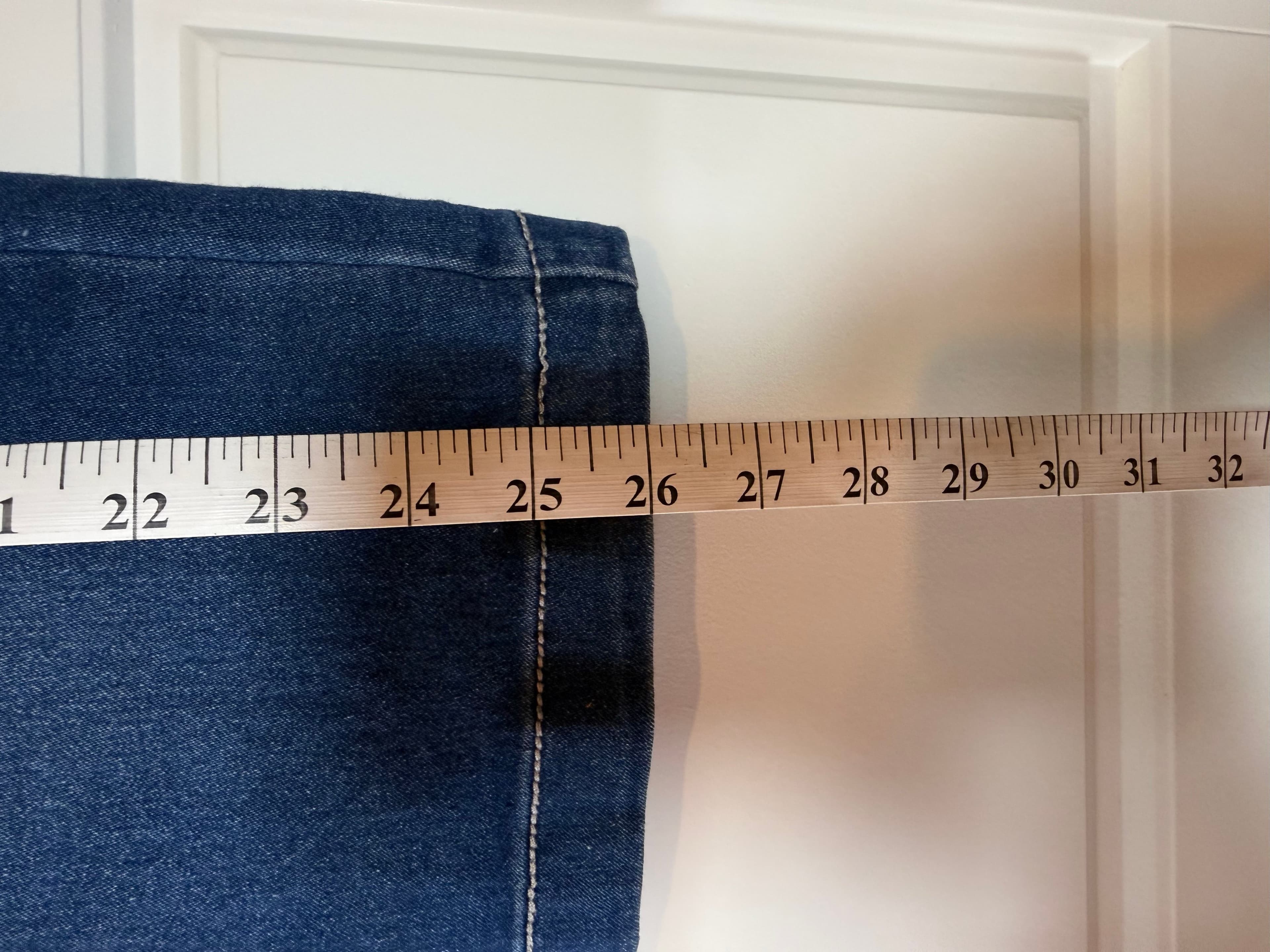 Denim Skirt - Classic Fit, Knee-Length, Dark Wash - Thumbnail 3