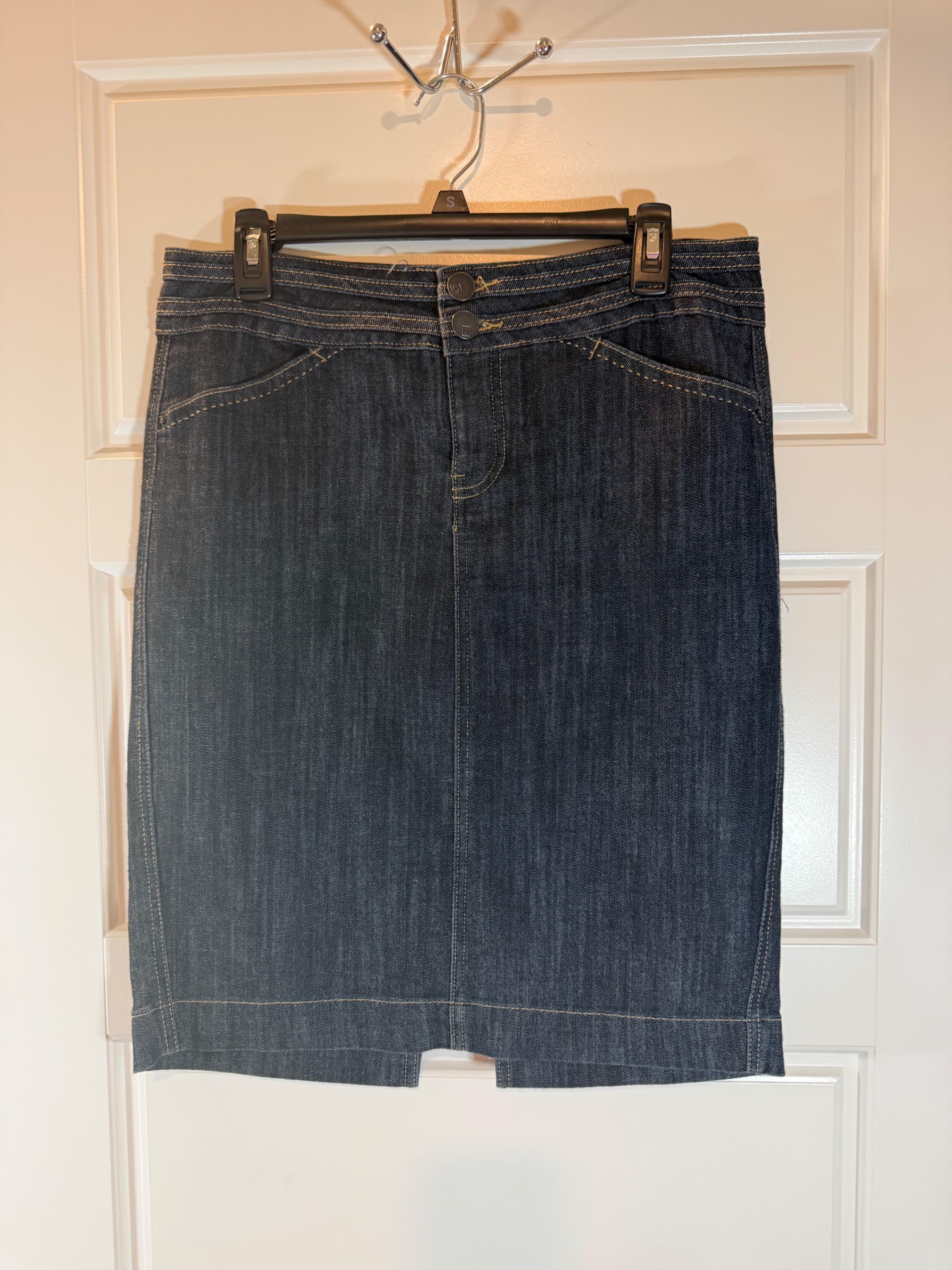 Denim Skirt - Classic Fit, Mid-Length, Size Medium - Image 1