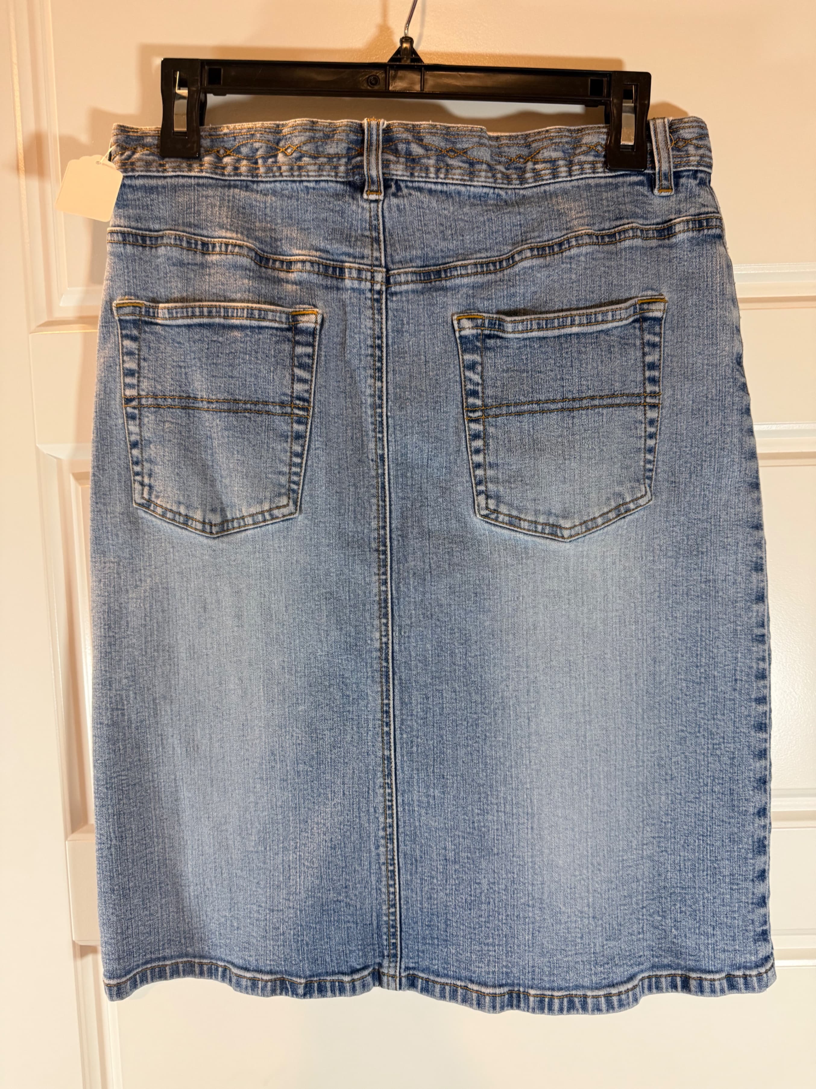 Levi's Denim Skirt Size 8 Classic Blue Jean Midi Skirt - Thumbnail 4