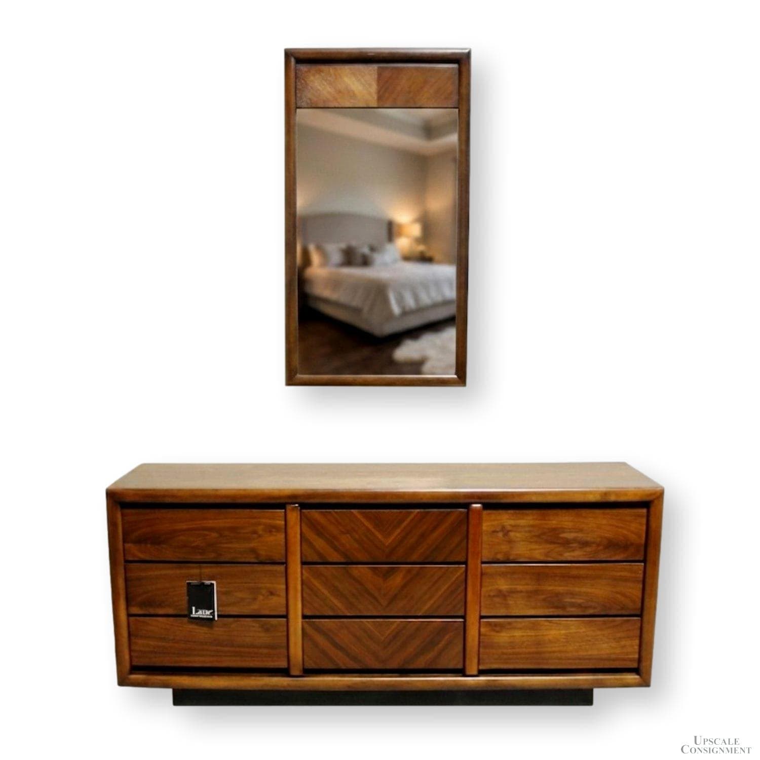 Lane Mid-Century Walnut Dresser w/Mirror - Image 1
