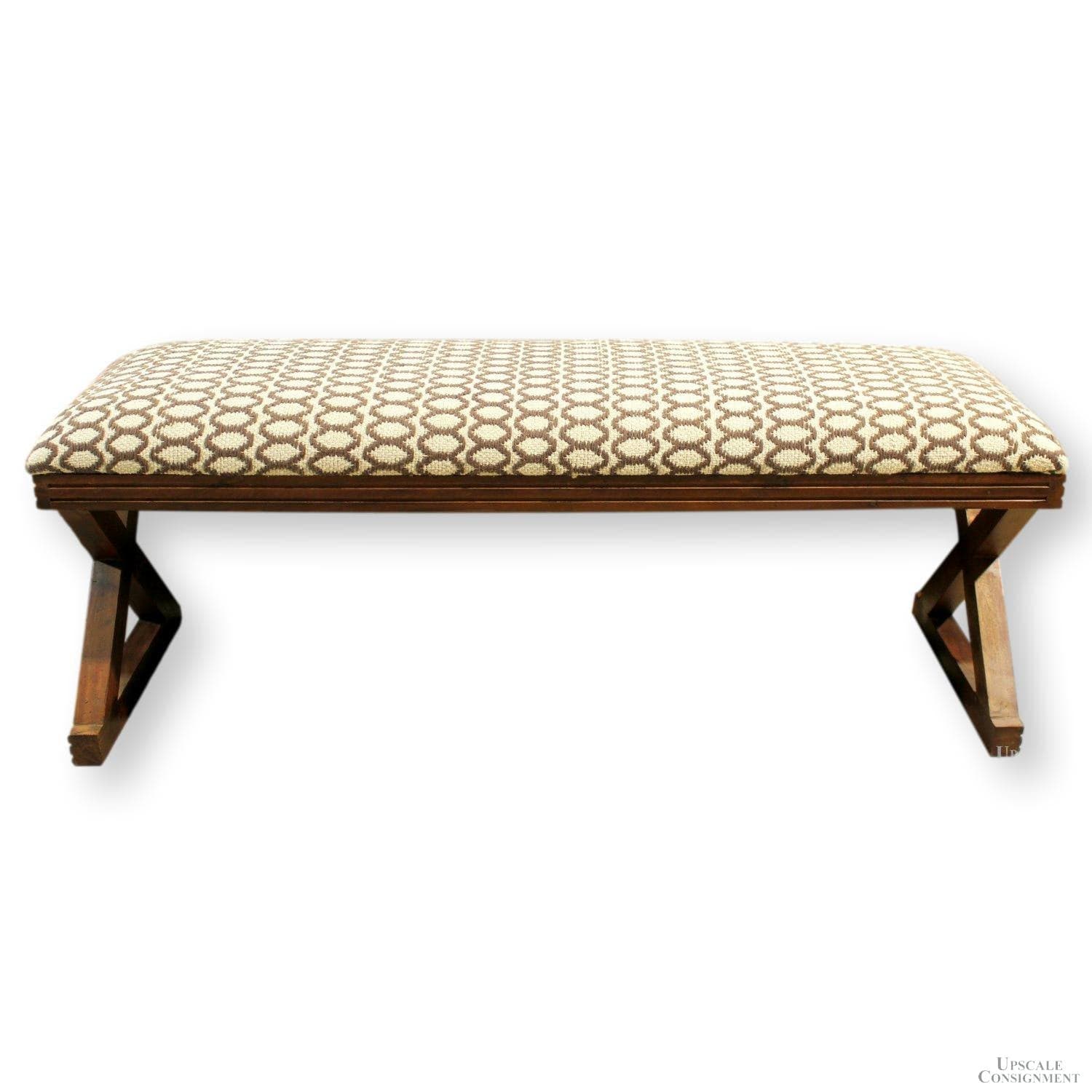 Brown & White Bench - Image 1