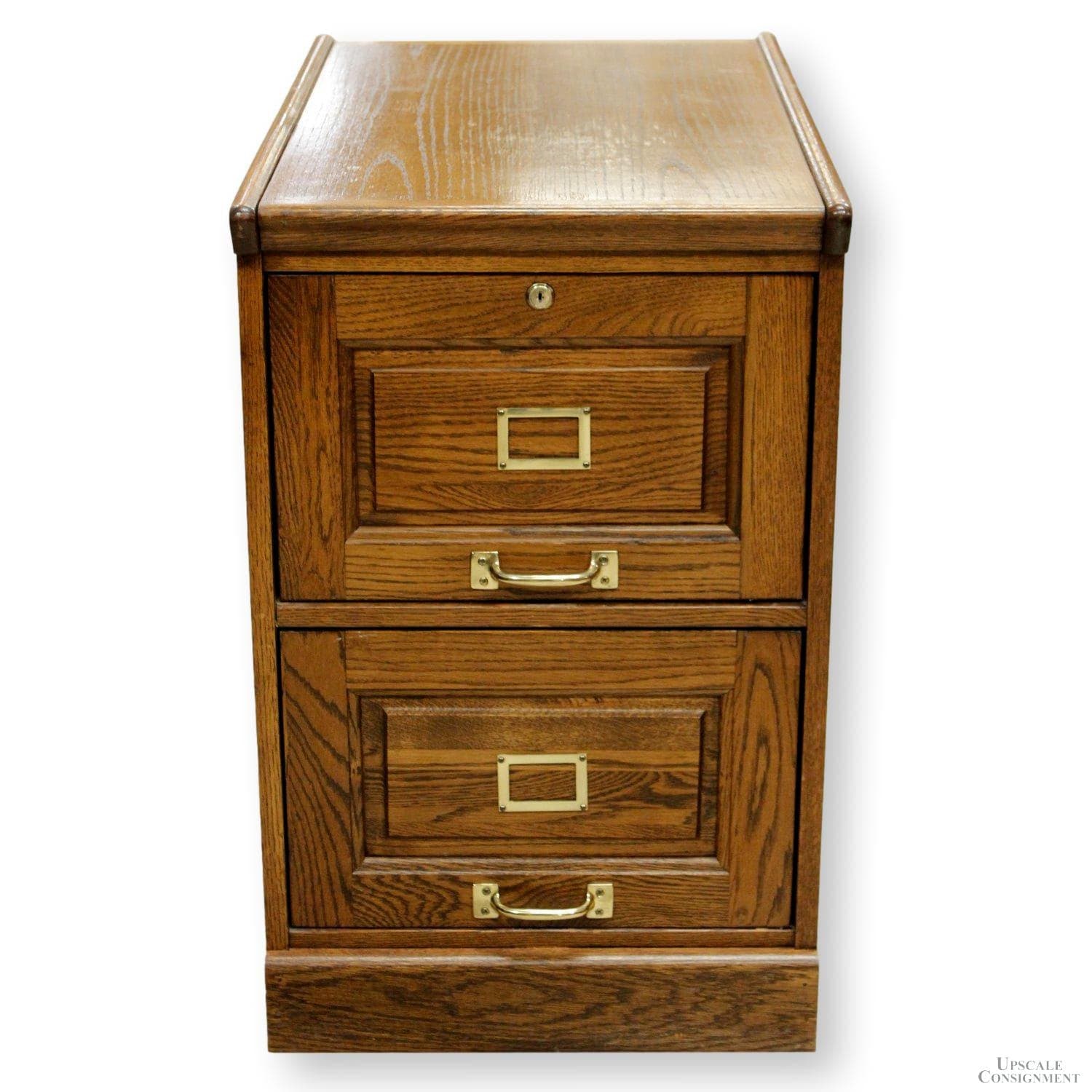 2 Drawer Dark Oak File Cabinet - Dark Oak - Image 1