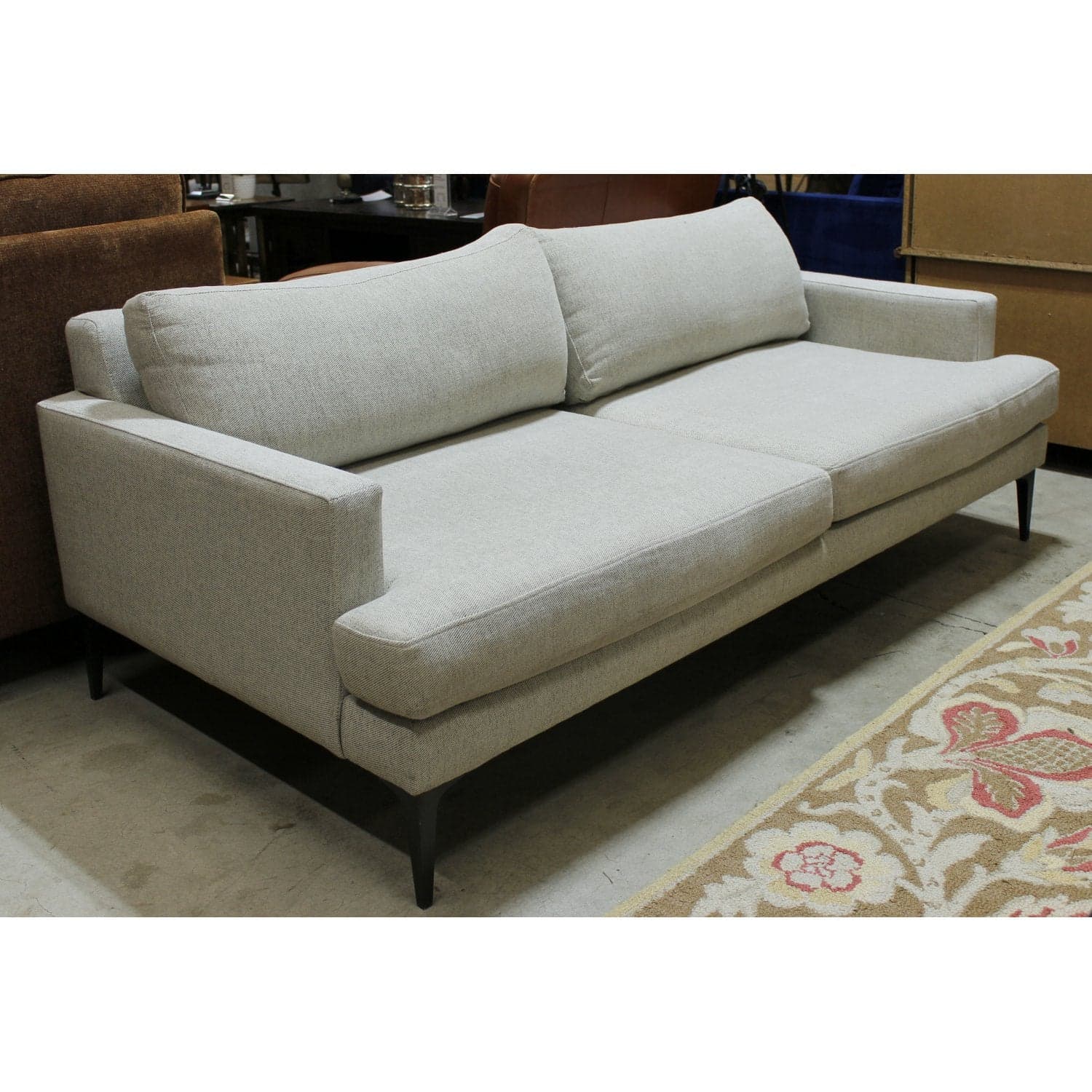 West Elm Pewter Twill Sofa - Gray - Thumbnail 2