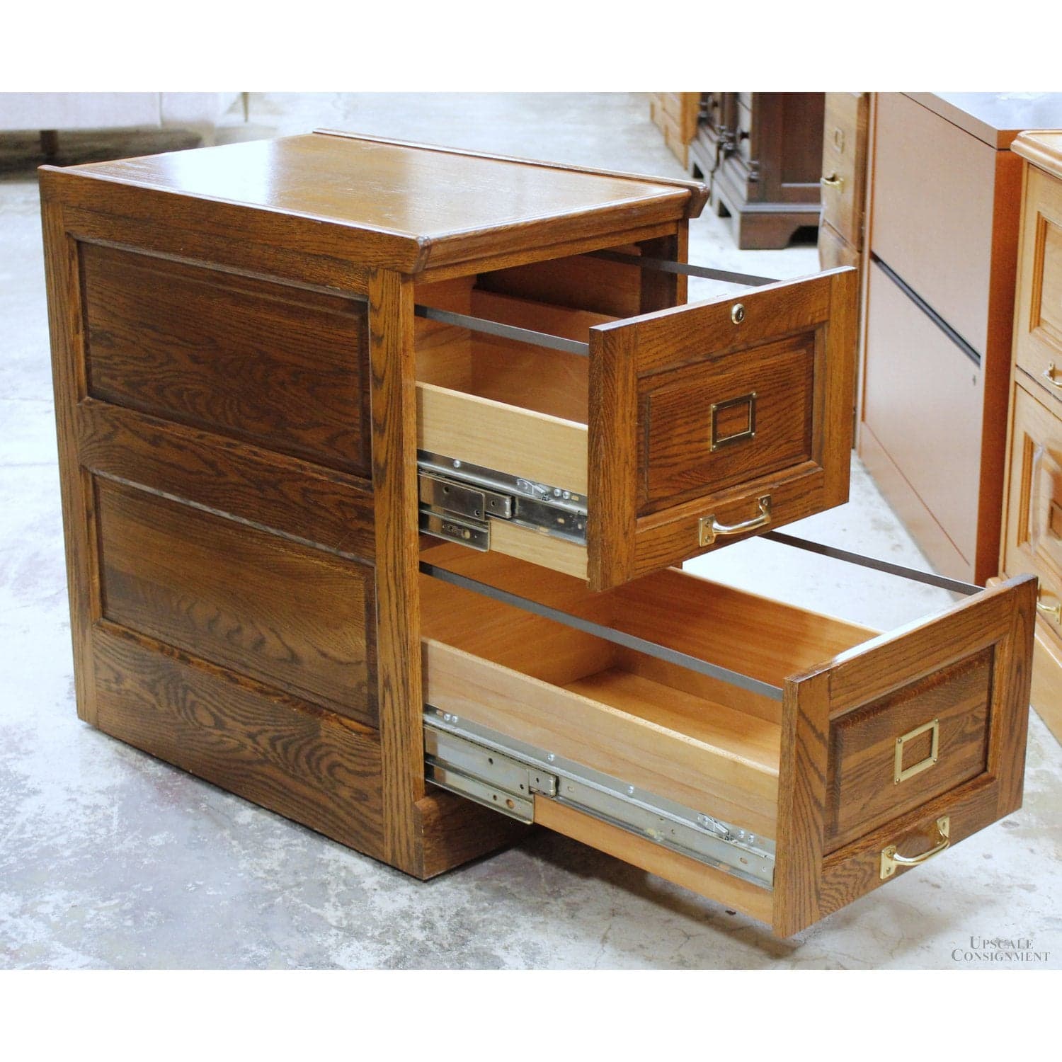 2 Drawer Dark Oak File Cabinet - Dark Oak - Thumbnail 2