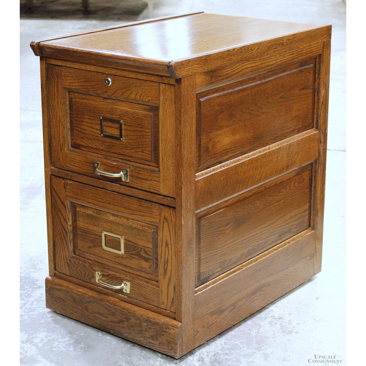 2 Drawer Dark Oak File Cabinet - Dark Oak - Thumbnail 4