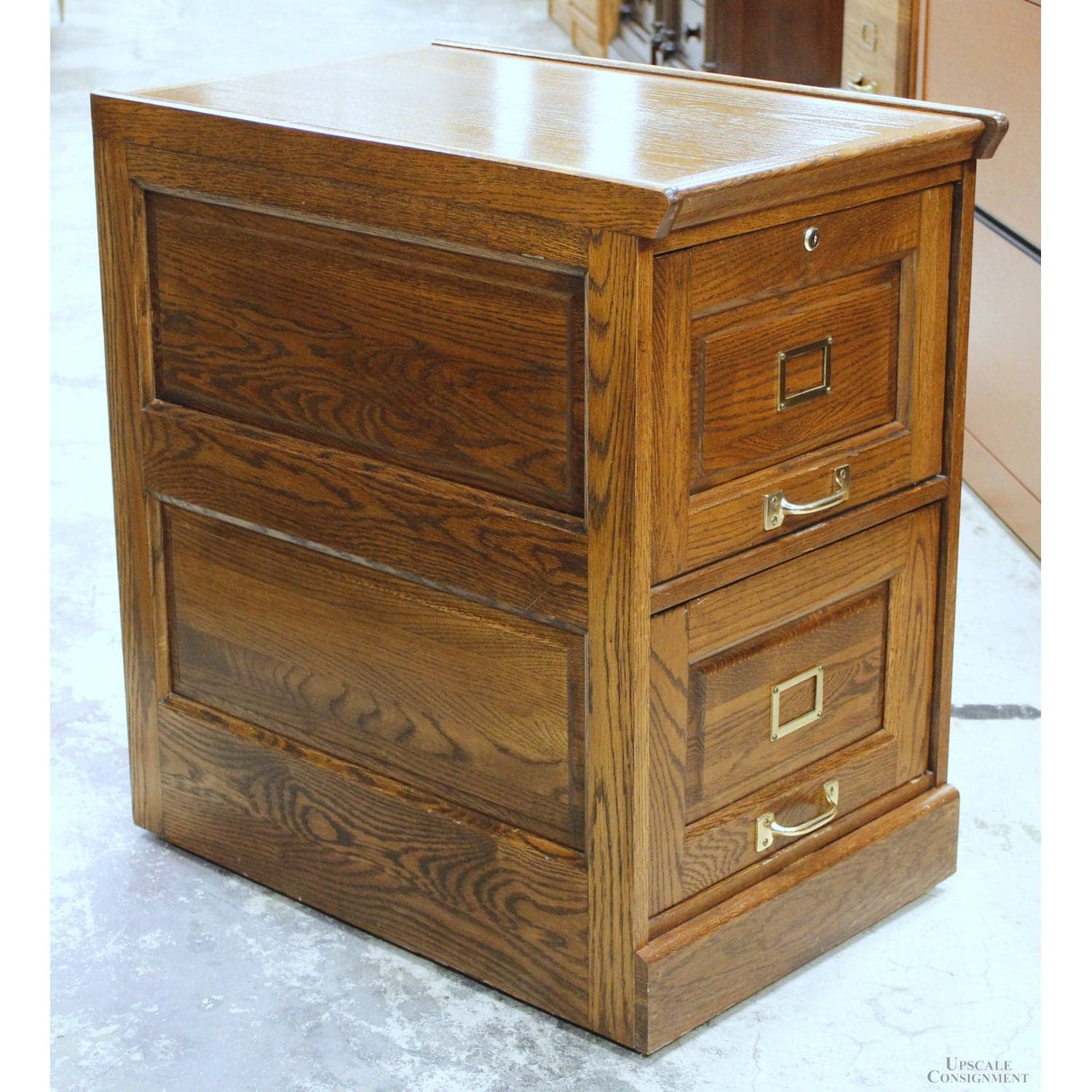 2 Drawer Dark Oak File Cabinet - Dark Oak - Thumbnail 3