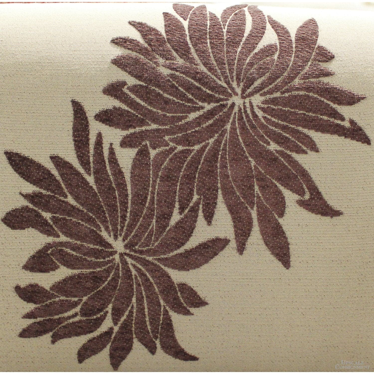 Floral Tapestry Armless Slipper Chair - Brown - Thumbnail 4