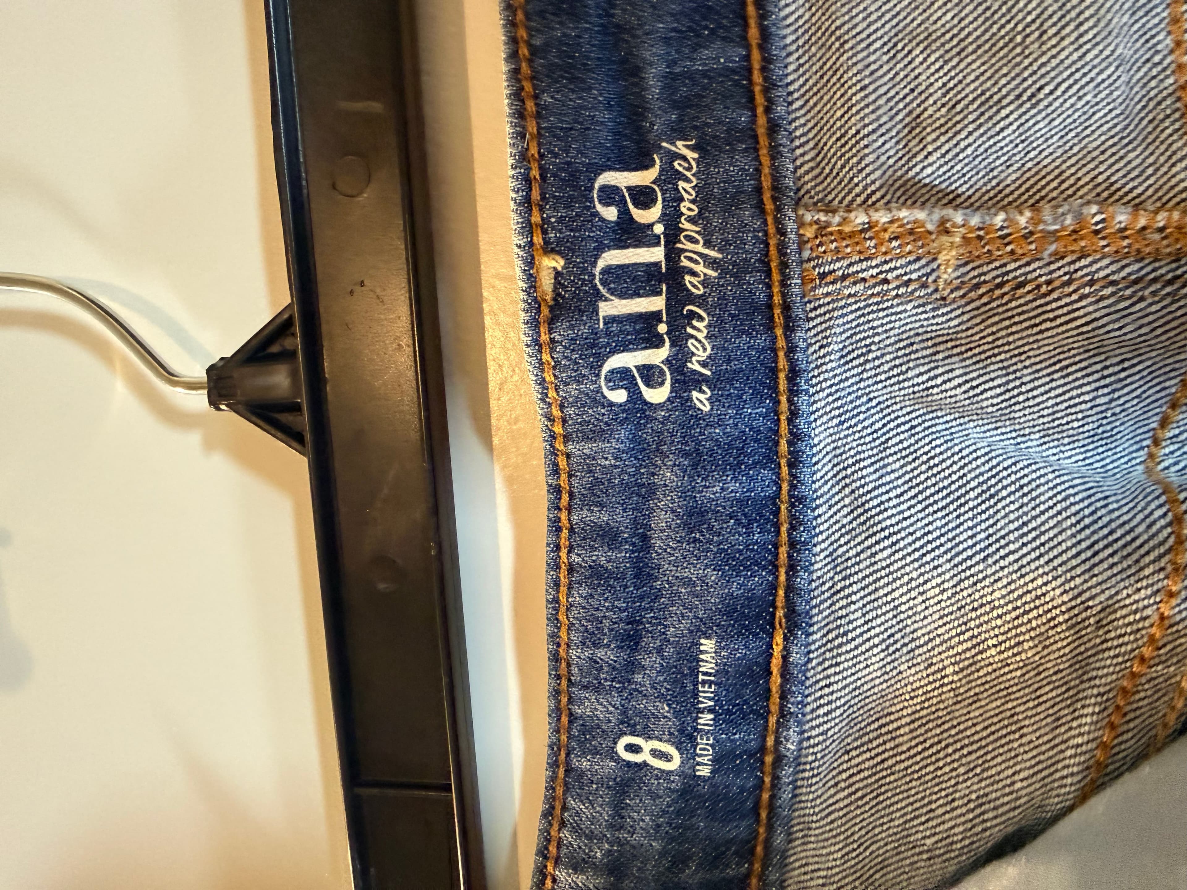 ANA Denim Midi Skirt with Frayed Hem - Thumbnail 2