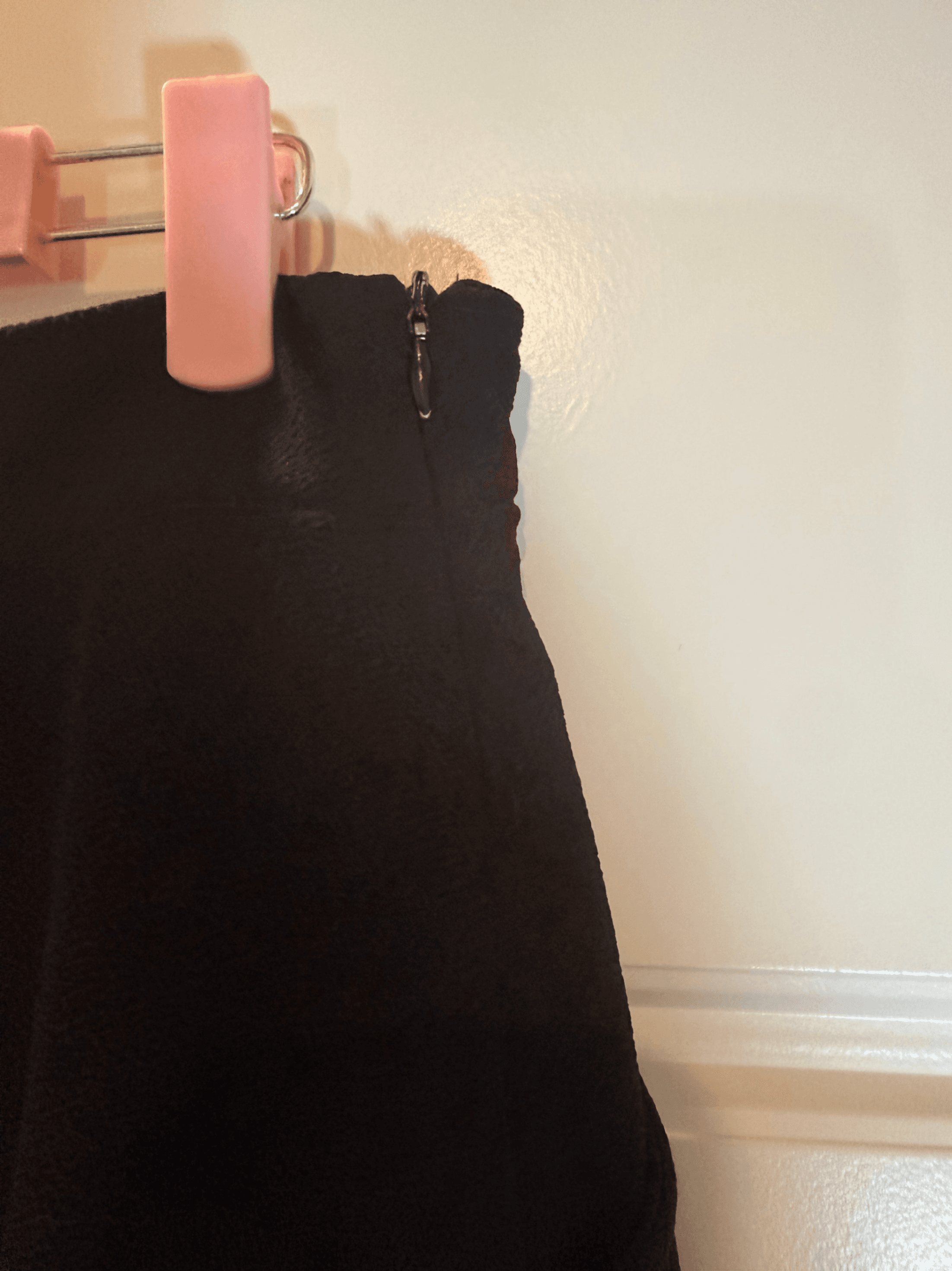 Black Midi Skirt - Flared Design, Size Large - Thumbnail 4