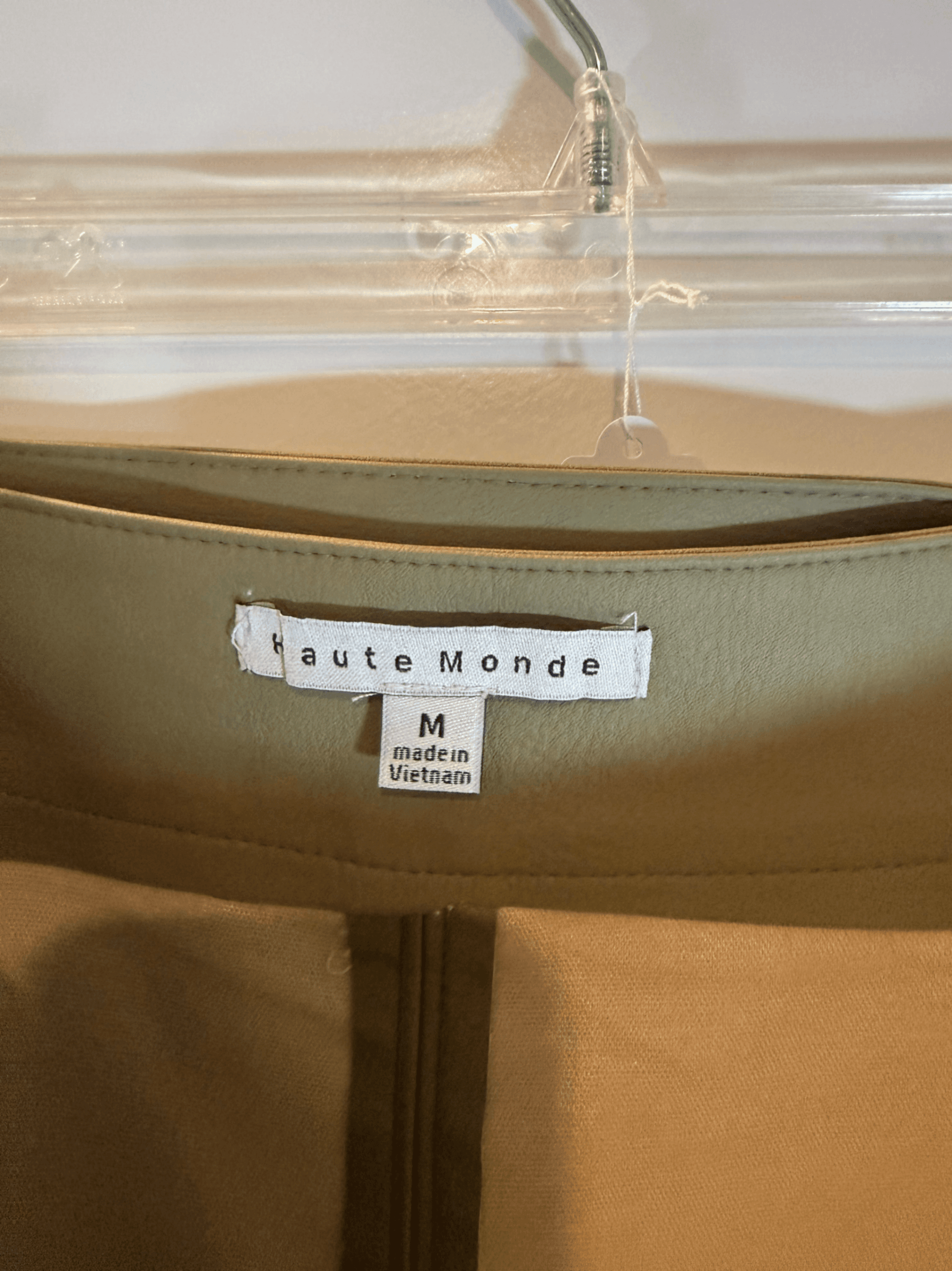 Vintage Green Leather A-Line Skirt with Belt - Thumbnail 2