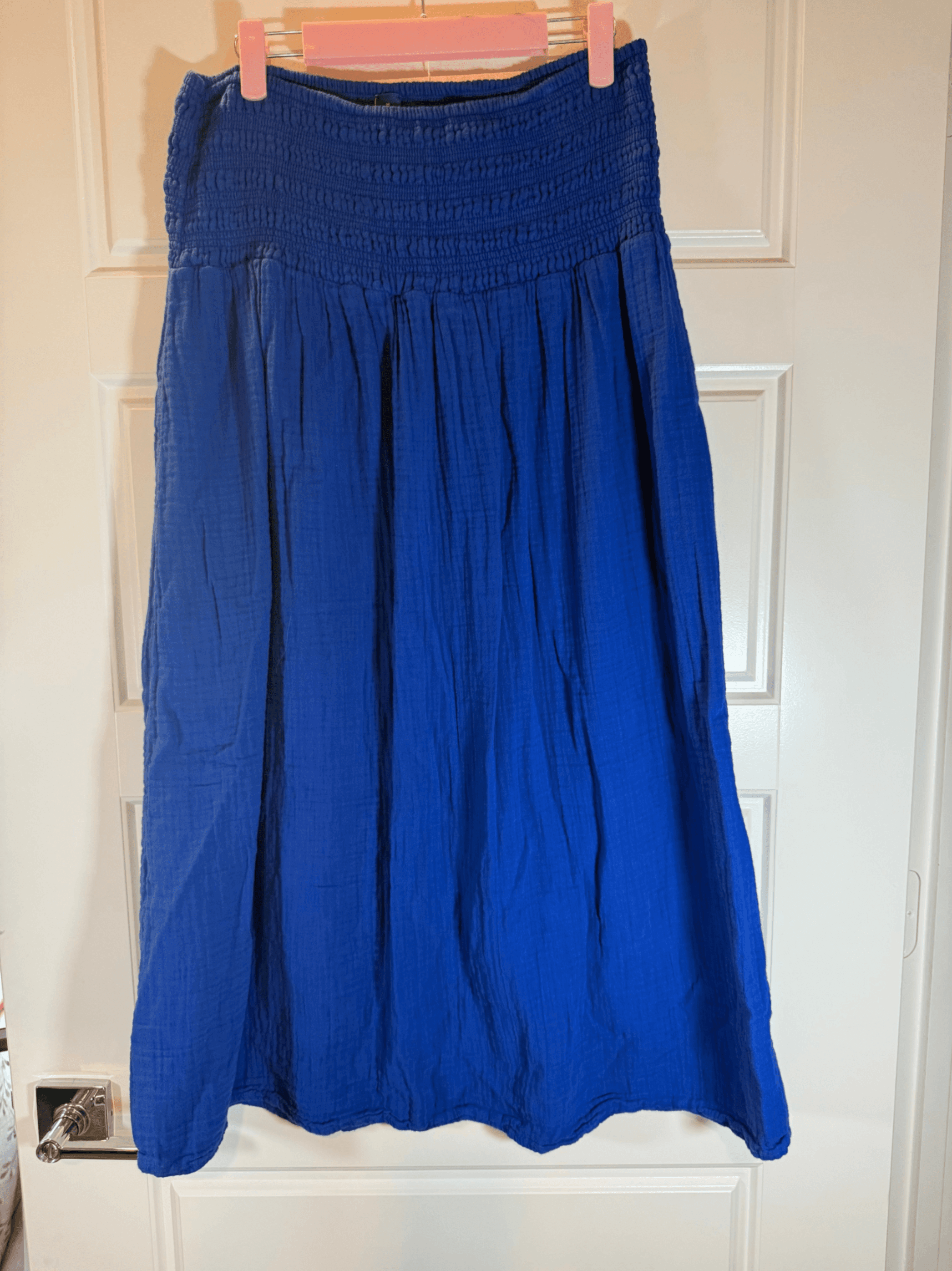 Blue Smocked Maxi Skirt - Image 1