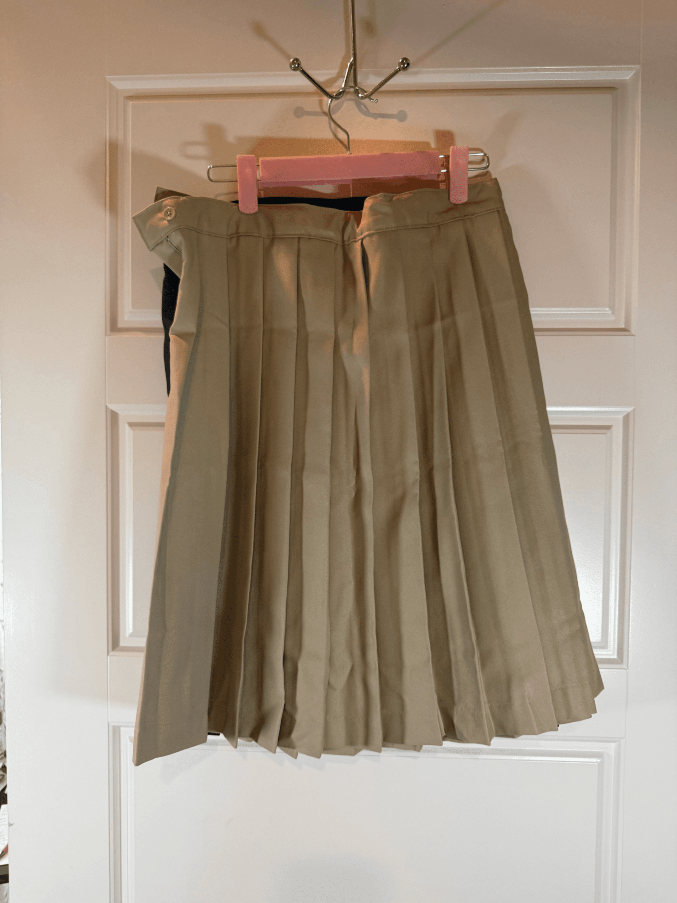 Pleated Navy and Tan uniform Skirts - juniors size 14 - Thumbnail 2