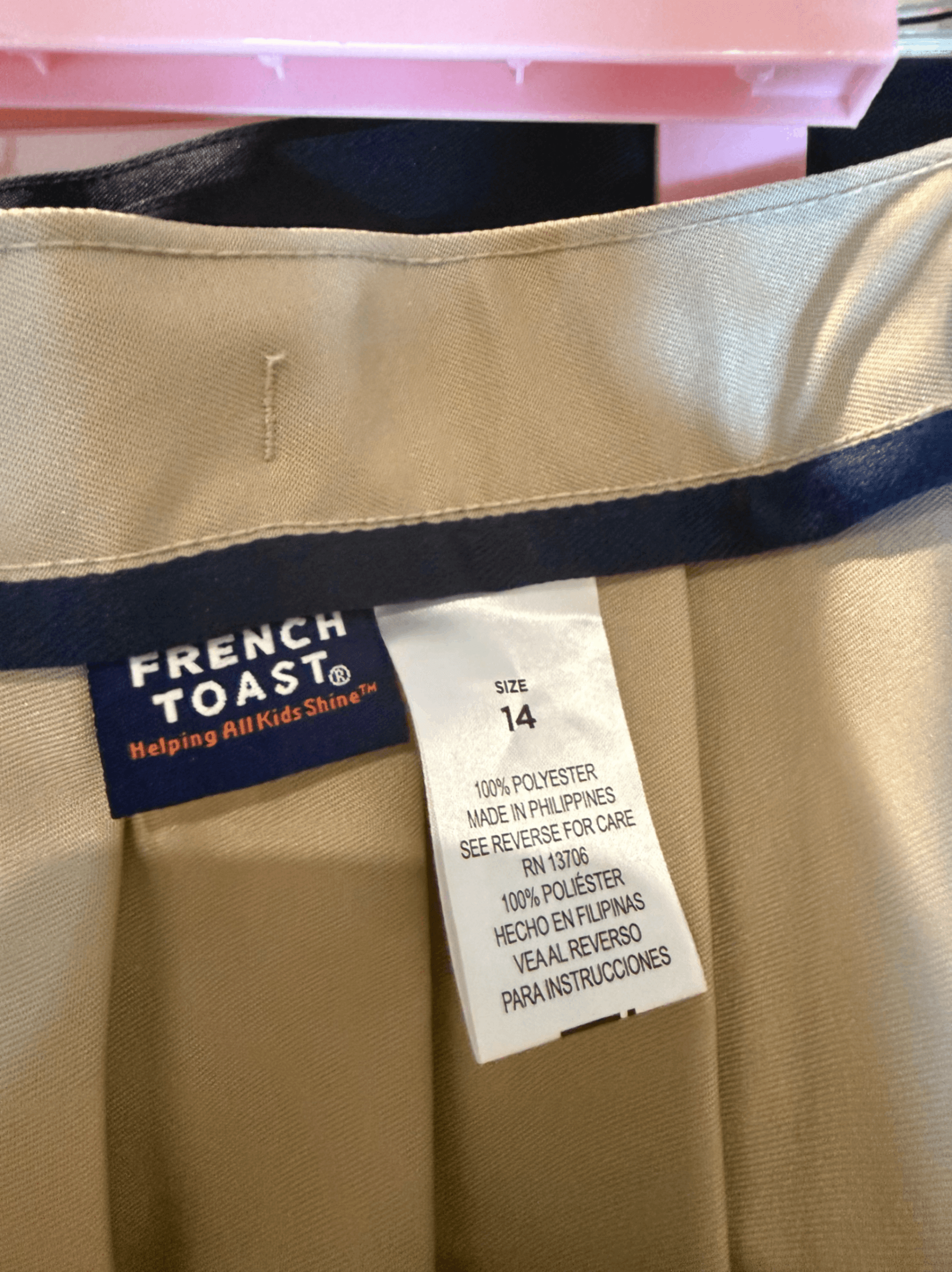 Pleated Navy and Tan uniform Skirts - juniors size 14 - Thumbnail 3