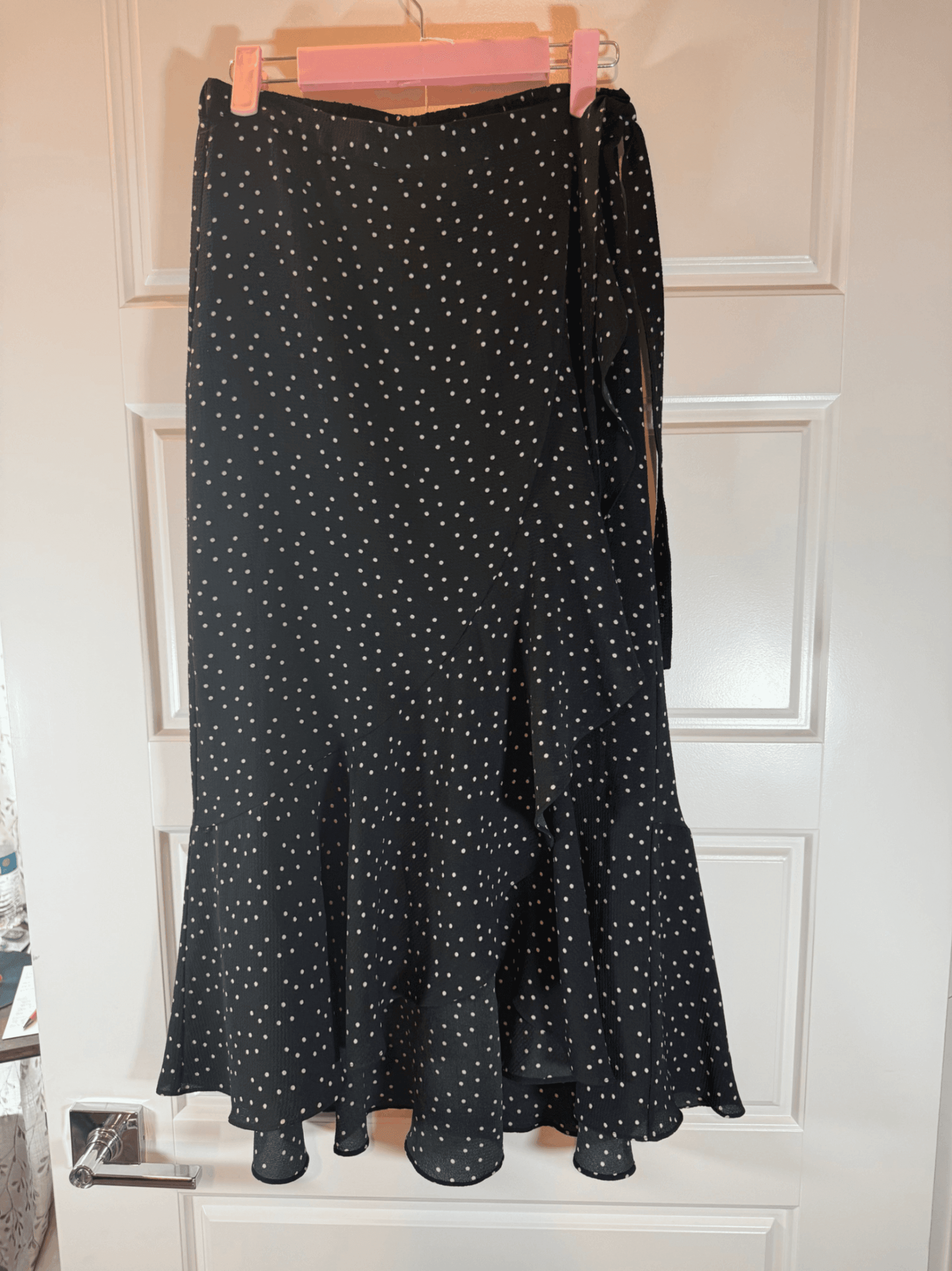 Black Polka Dot Midi Skirt - Image 1