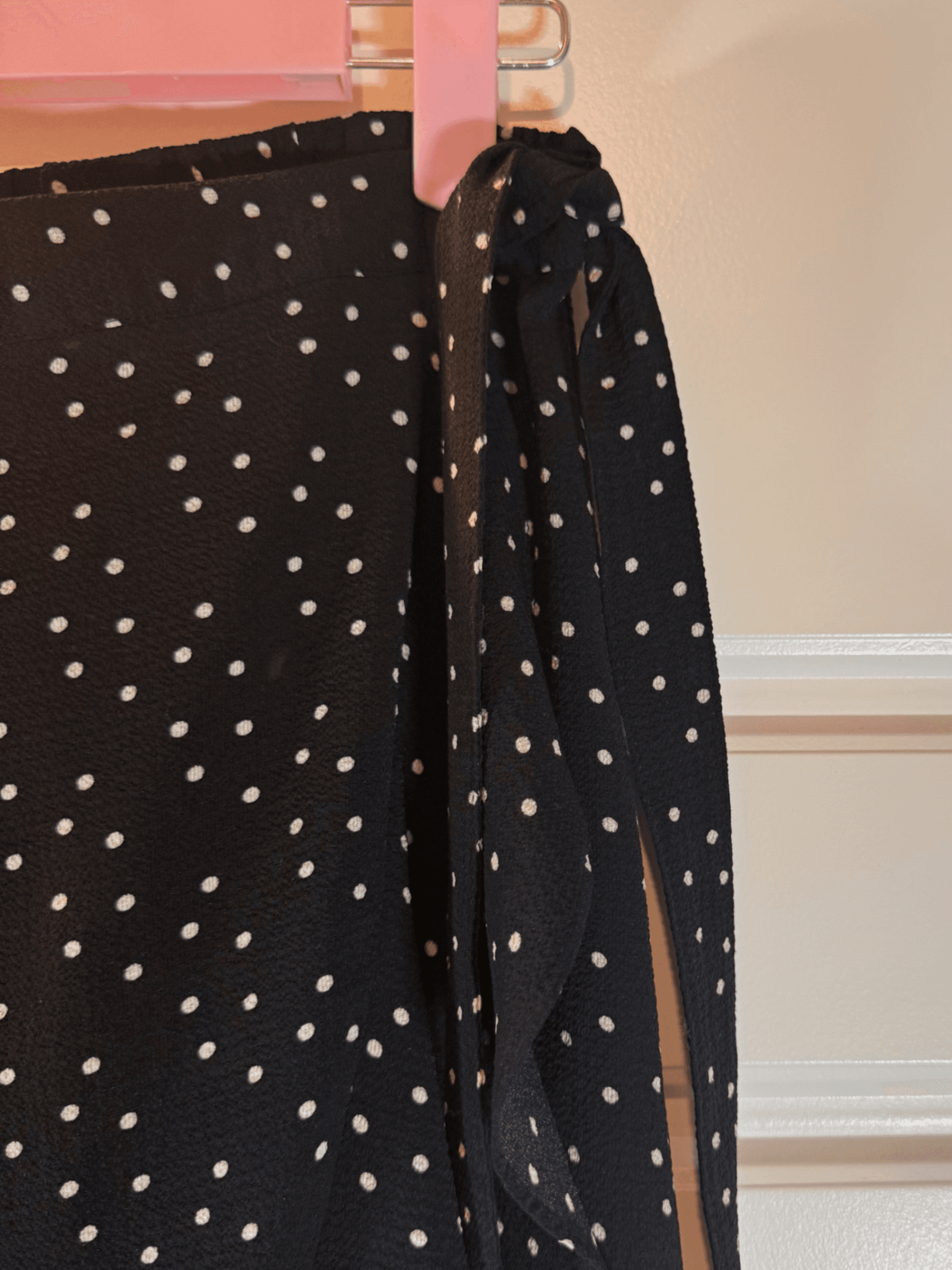 Black Polka Dot Midi Skirt - Thumbnail 2