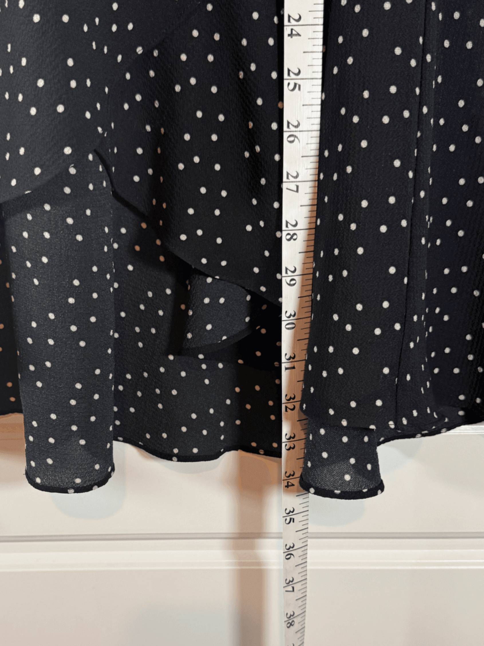 Black Polka Dot Midi Skirt - Thumbnail 4