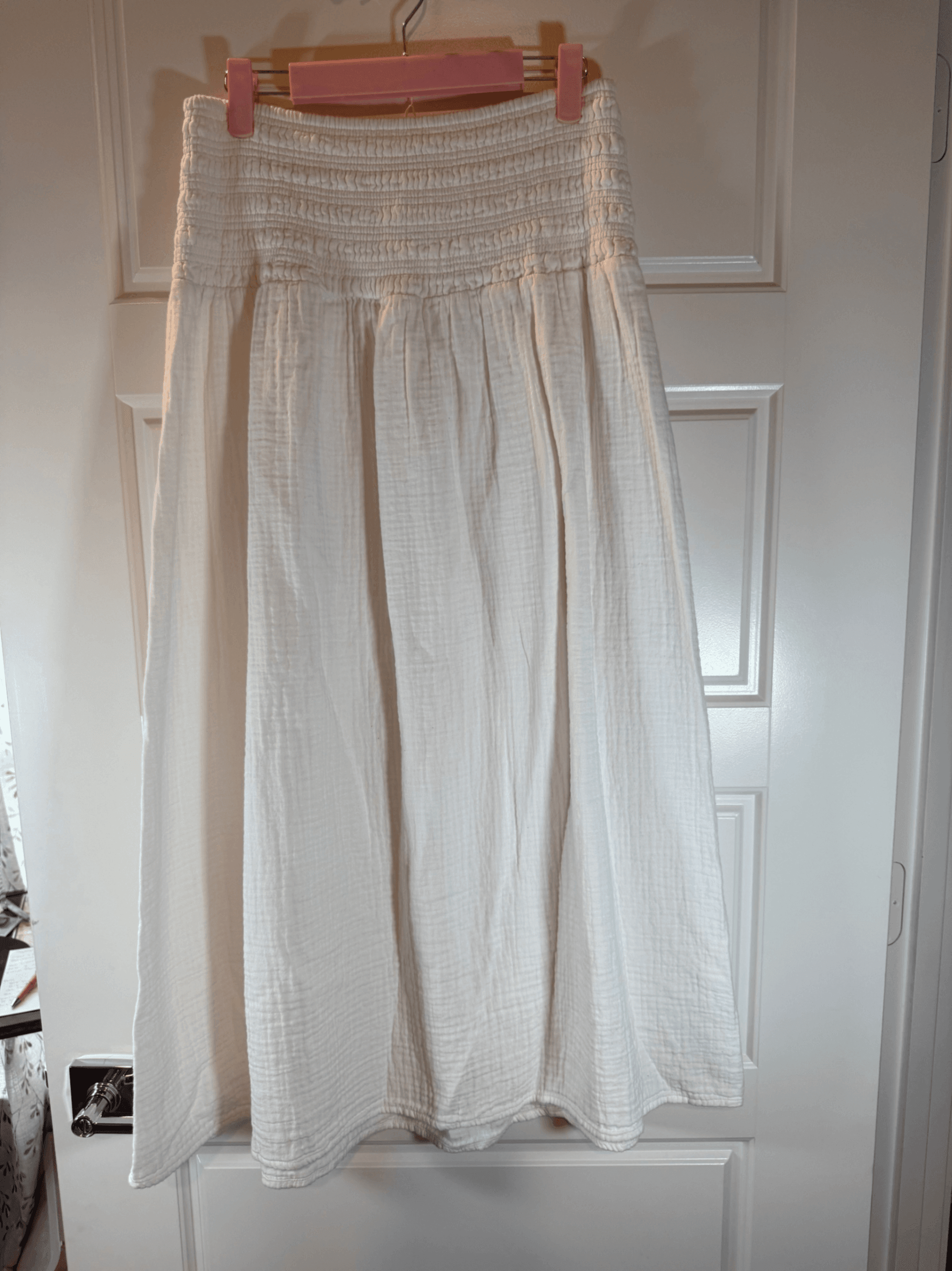 White Smocked Maxi Skirt - Image 1