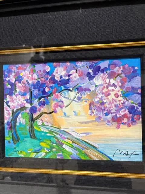 "Cherry Blossoms" Framed Signed Serigraph By Peter Max - Thumbnail 2