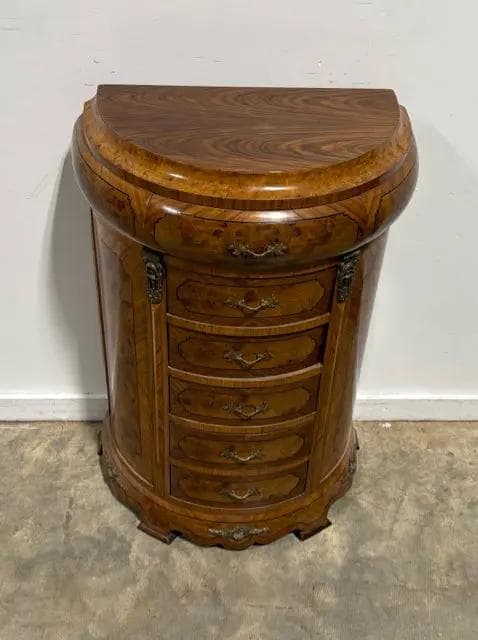 Green Marble Demilune French Style Chest Of Drawers - Thumbnail 2