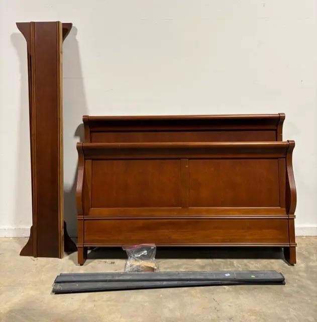 Queen Sleigh Bed With Headboard, Footboard, Rails, Slats,Hardware - Image 1