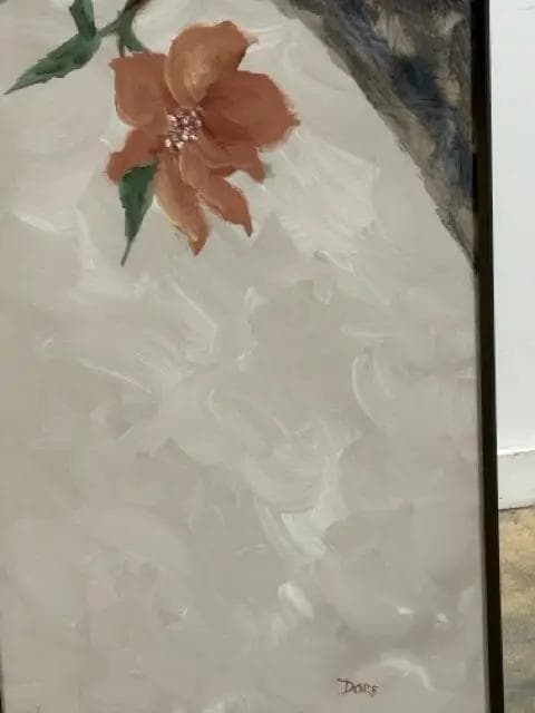 3 Panel Painted Blossom Decorative Floor Screen - Thumbnail 2