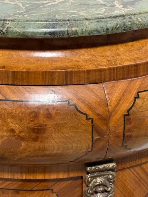 Green Marble Demilune French Style Chest Of Drawers - Thumbnail 7