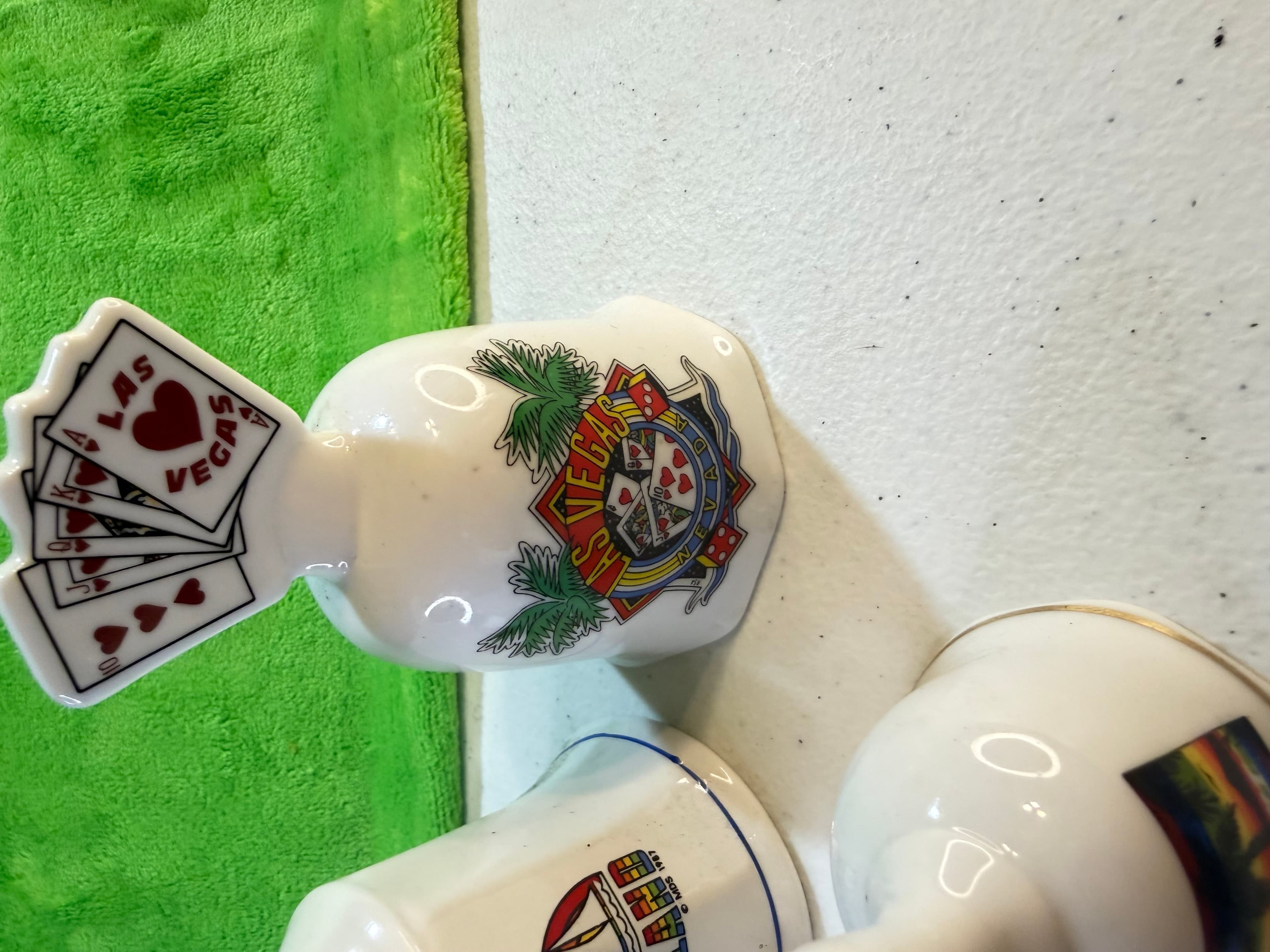 Vintage Souvenir Bell Lot 6 Porcelain Las Vegas Cleveland NYC Detroit St Thomas - Thumbnail 5