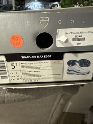 Nike Max Air Golf Shoes Womens Size 6.5 White Blue Athletic Cleats - Thumbnail 4