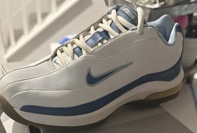 Nike Max Air Golf Shoes Womens Size 6.5 White Blue Athletic Cleats