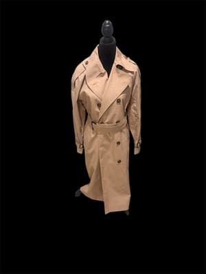 Jenna Camel Double Breasted Belted Trench Coat - Thumbnail 2
