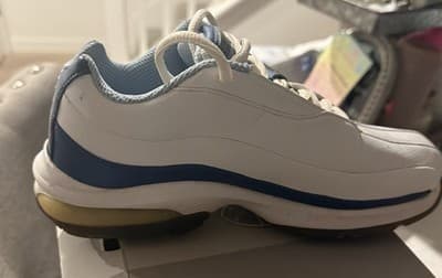 Nike Max Air Golf Shoes Womens Size 6.5 White Blue Athletic Cleats - Thumbnail 2