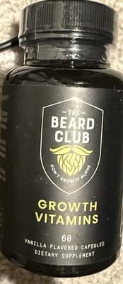 Biotin Beard Growth Vitamins - Thicker, Fuller Beard Support - 60 Capsules