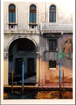 Thomas Pradzynski "CV canale Grande" Canali di Venezia suite framed H.Signed - Thumbnail 2