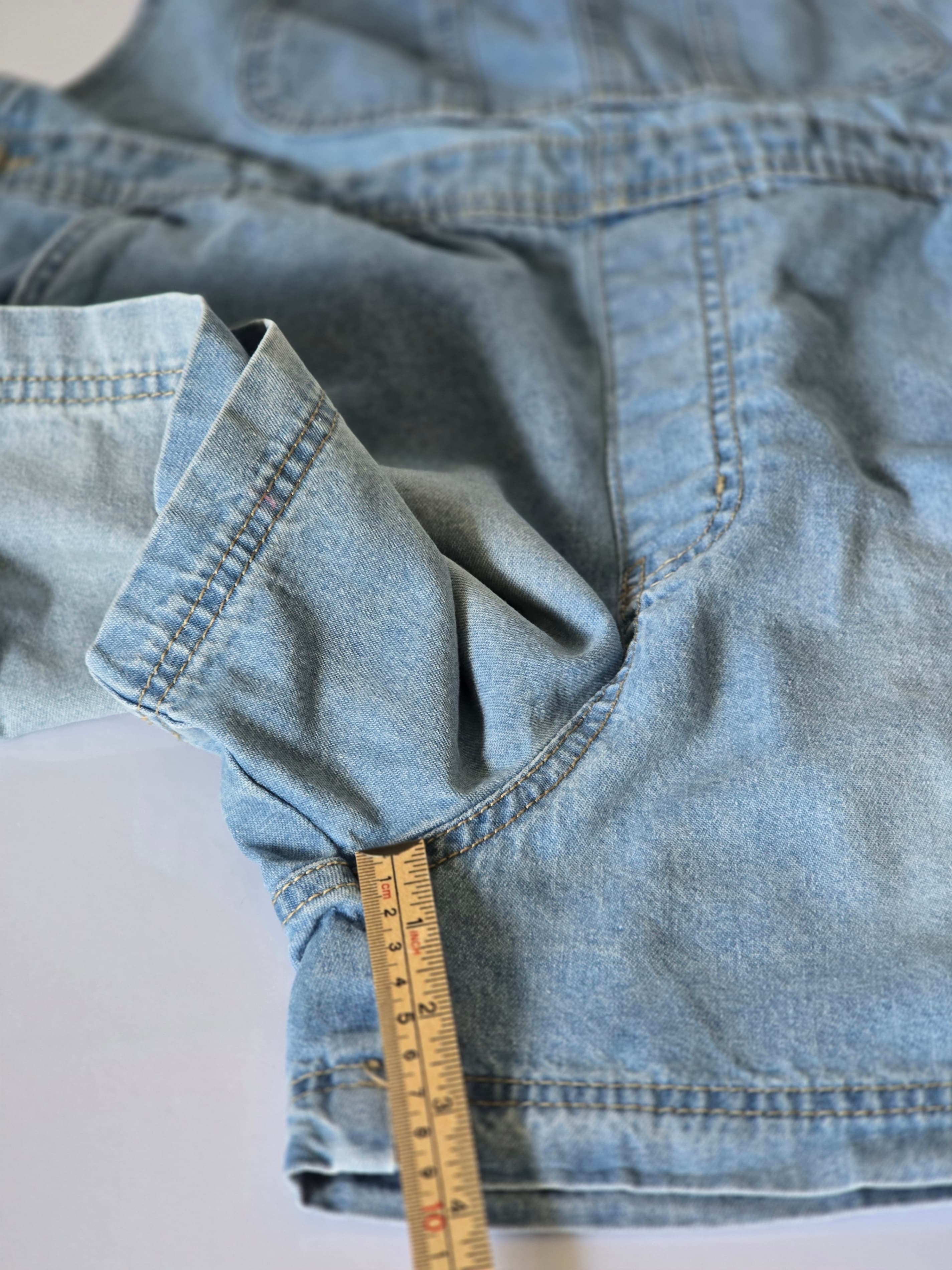 Light Wash Denim Overalls Size L (11-13) 100% Cotton - Thumbnail 8