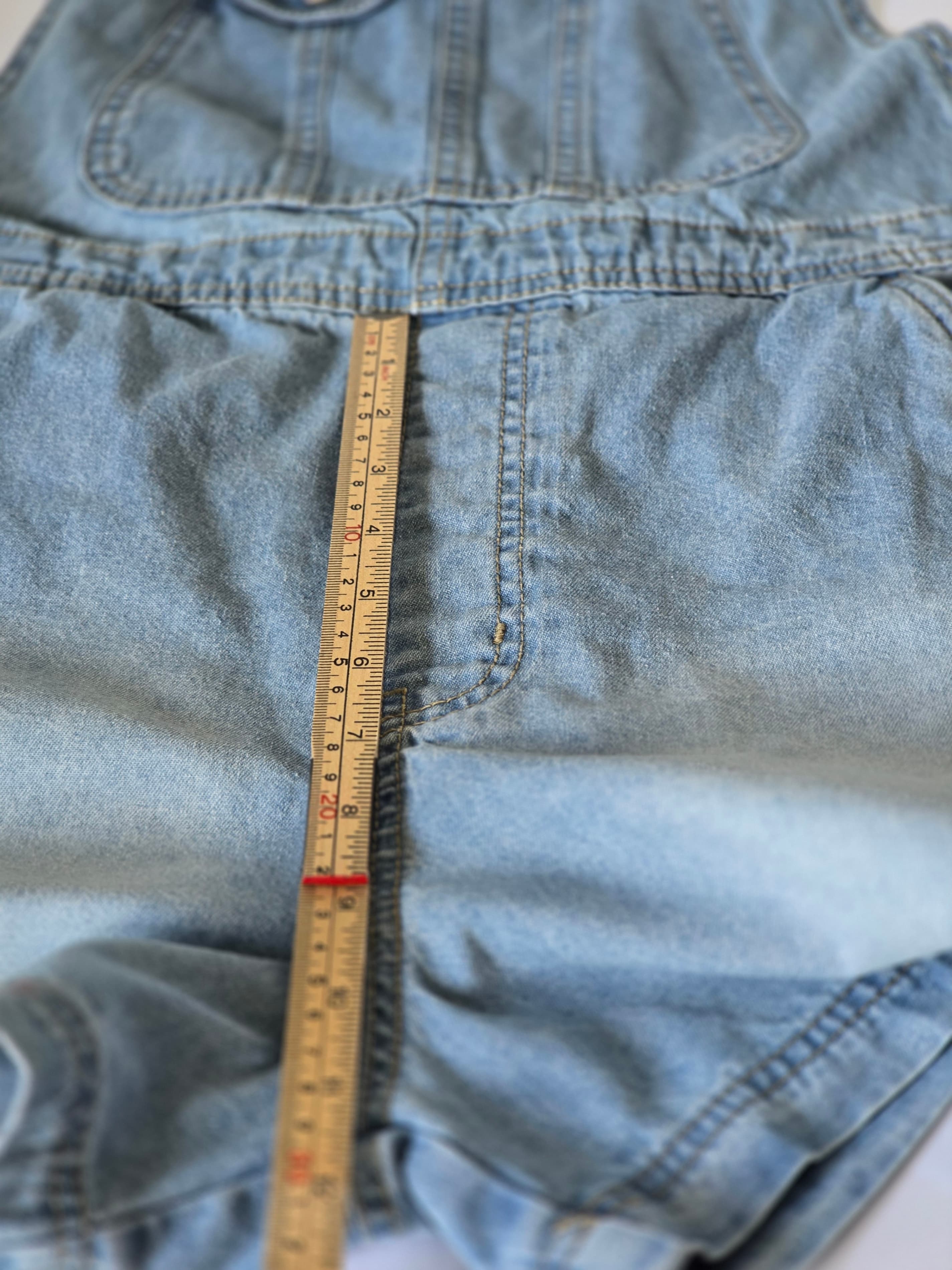 Light Wash Denim Overalls Size L (11-13) 100% Cotton - Thumbnail 9