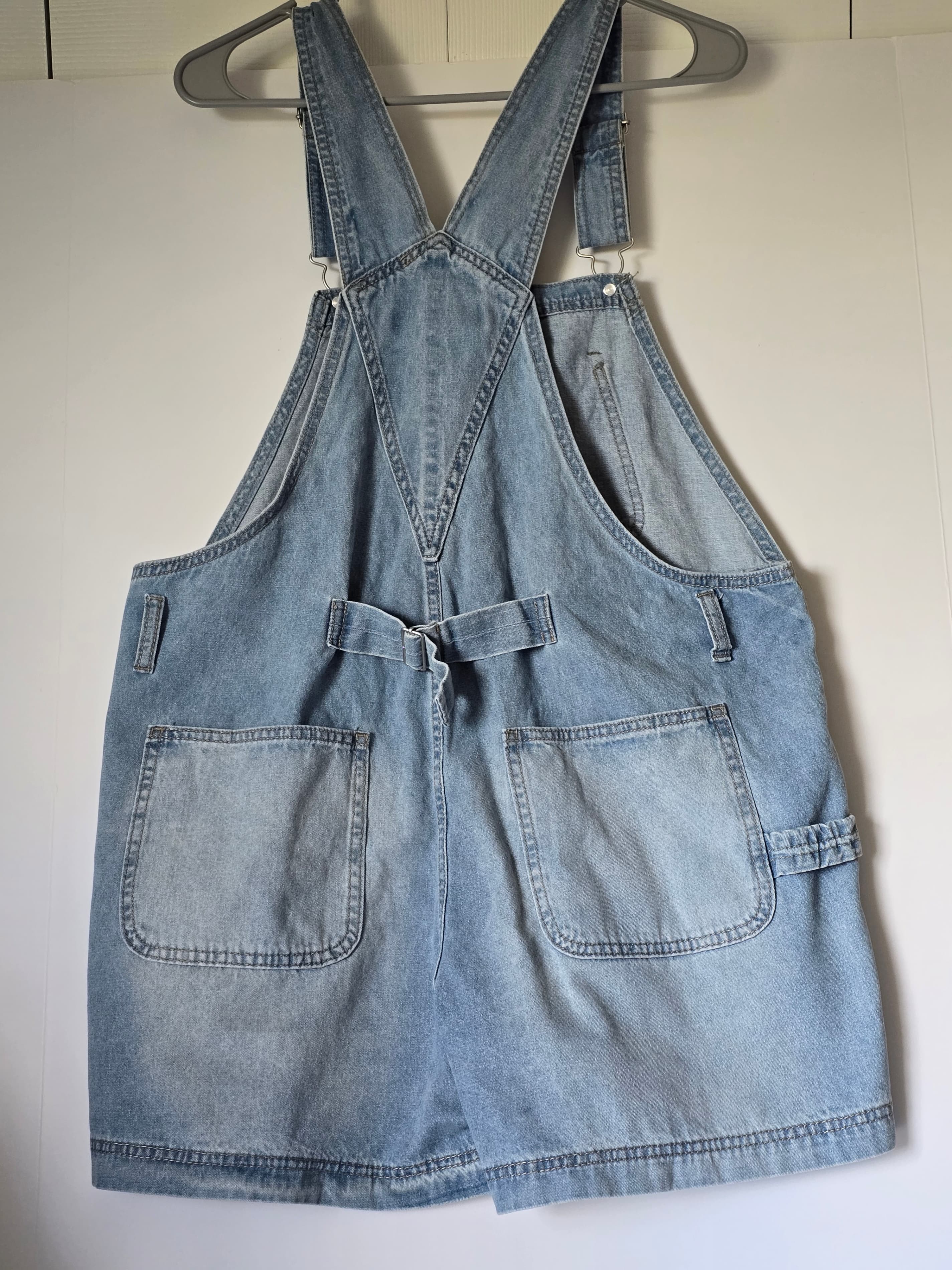 Light Wash Denim Overalls Size L (11-13) 100% Cotton - Thumbnail 10