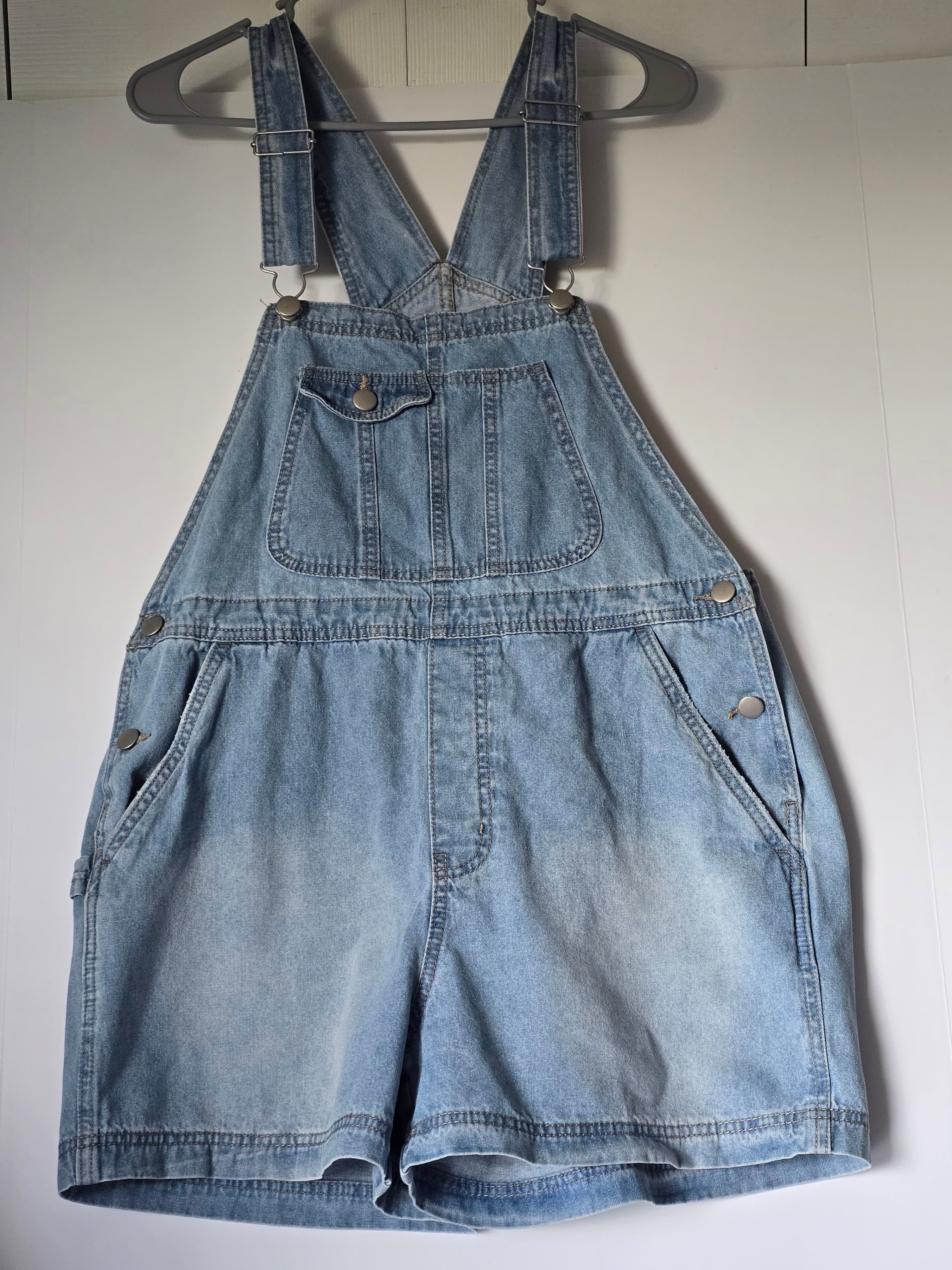 Light Wash Denim Overalls Size L (11-13) 100% Cotton - Thumbnail 11