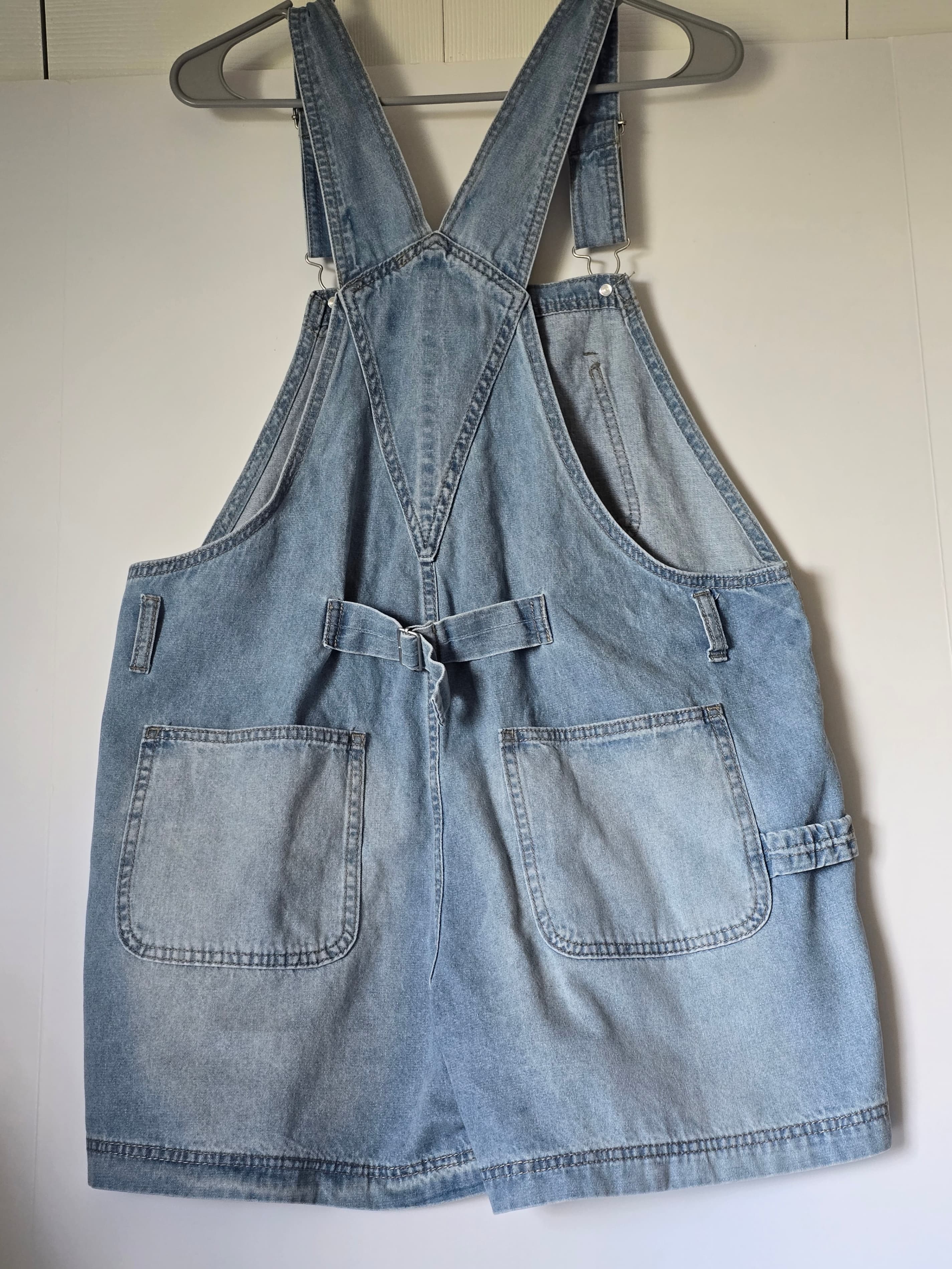 Light Wash Denim Overalls Size L (11-13) 100% Cotton - Thumbnail 2