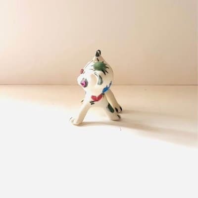 Vintage Handpainted Ceramic Bobblehead Kitty - Thumbnail 3