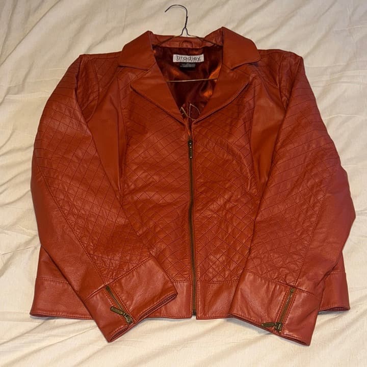 Bradley Vintage Women's Quilted Leather Jacket - Rust XL
