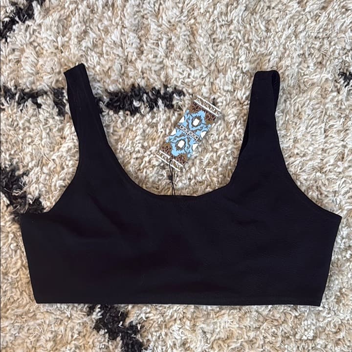 Boohoo Crepe Bralette Top Black NWT 12