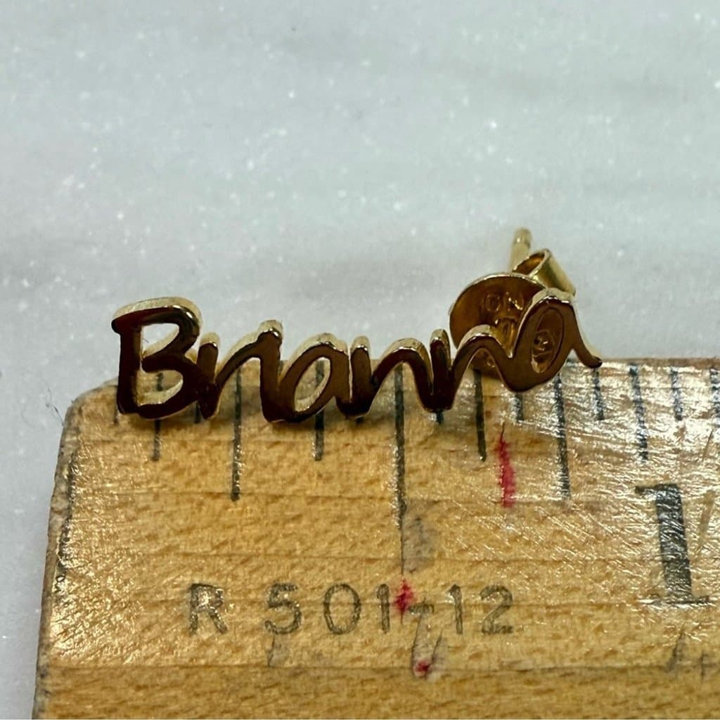 Name Earrings Gold plated BN Brianna - Thumbnail 4