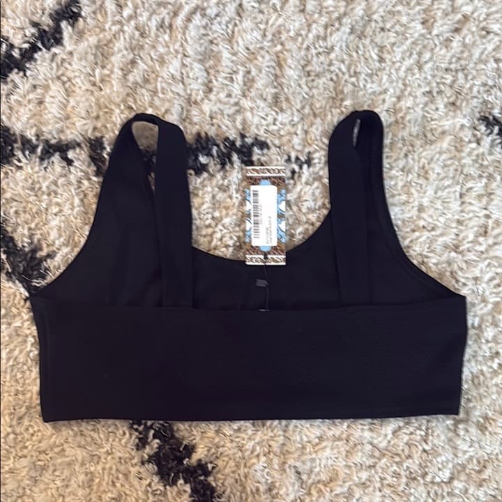 Boohoo Crepe Bralette Top Black NWT 12 - Thumbnail 4