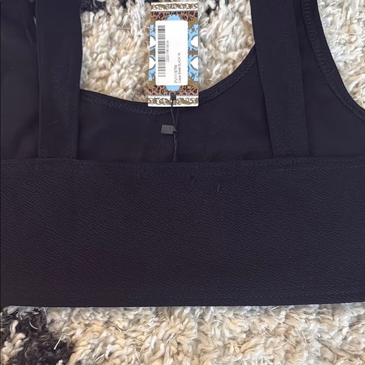 Boohoo Crepe Bralette Top Black NWT 12 - Thumbnail 5