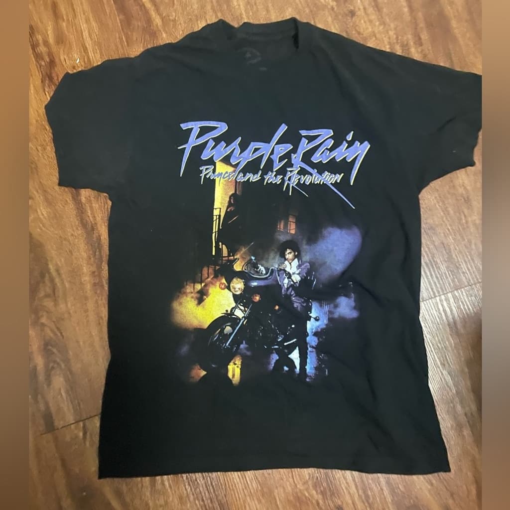Prince Black and Purple Graphic Tee M