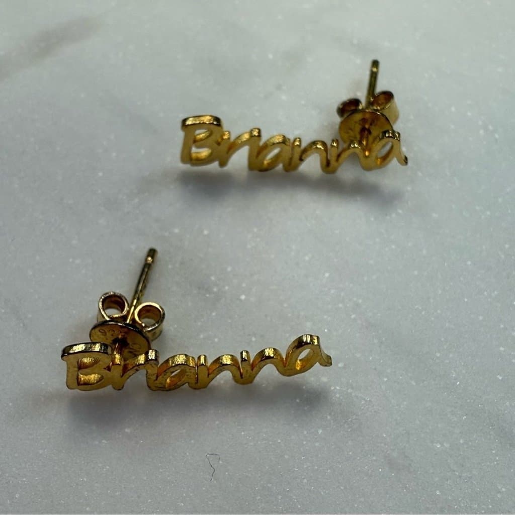 Name Earrings Gold plated BN Brianna - Thumbnail 2