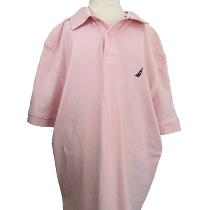 Nautica Men's Pink Cotton Collared Shirt Medium