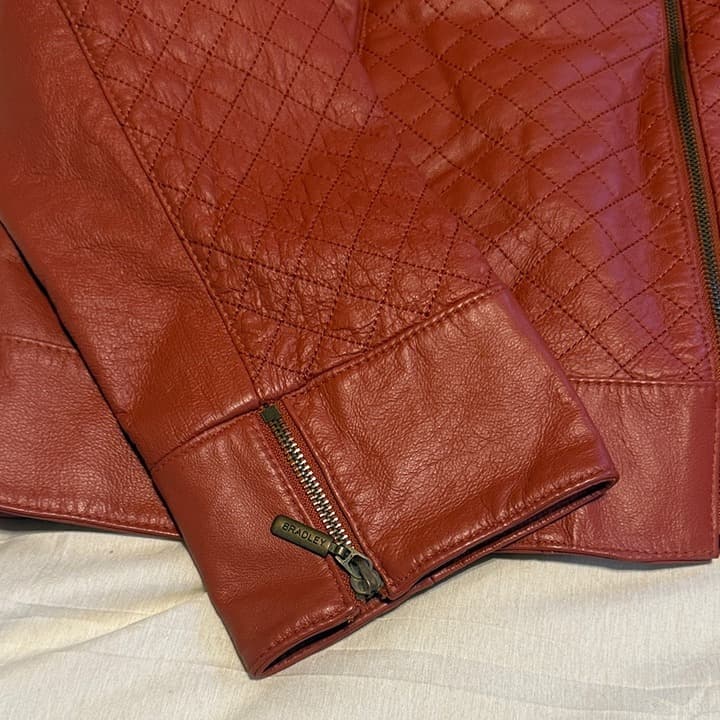 Bradley Vintage Women's Quilted Leather Jacket - Rust XL - Thumbnail 3